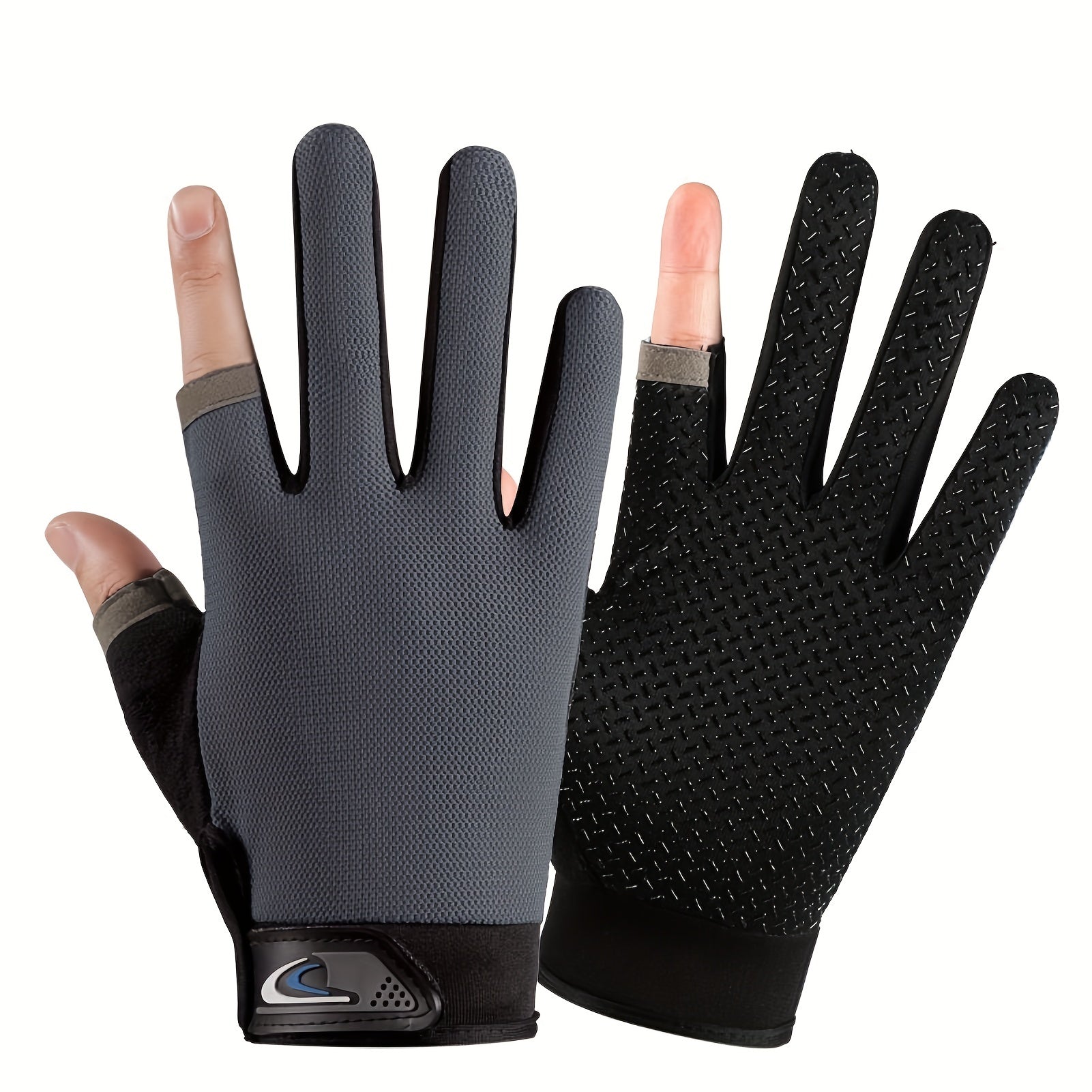 2Pcs Fingerless Fishing Gloves Non-slip Thin Protection