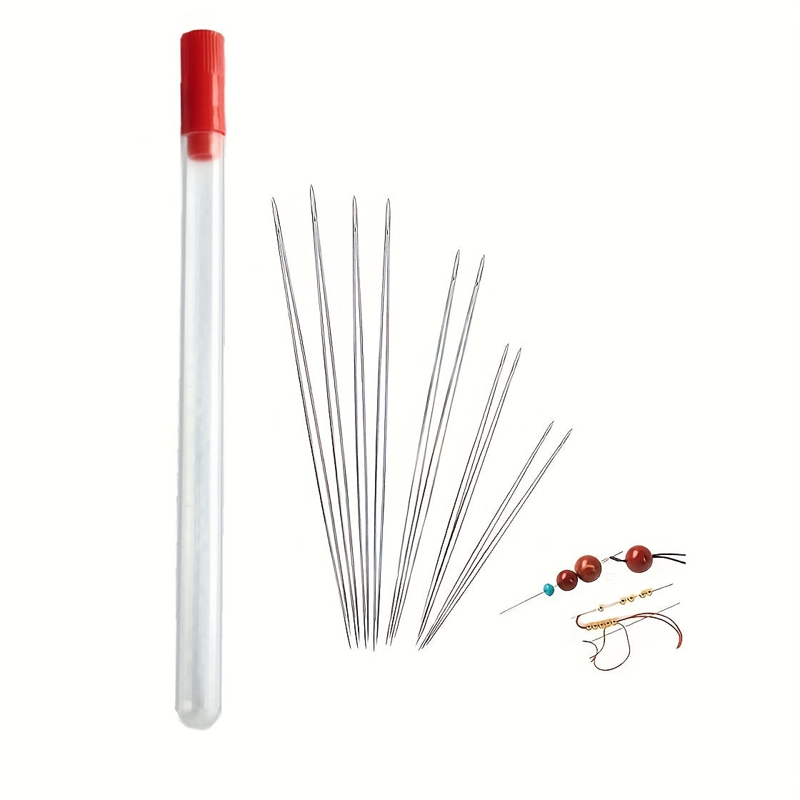 Beading Needles Set 5 Sizes Seed Beads Needles Big Eye Collapsible