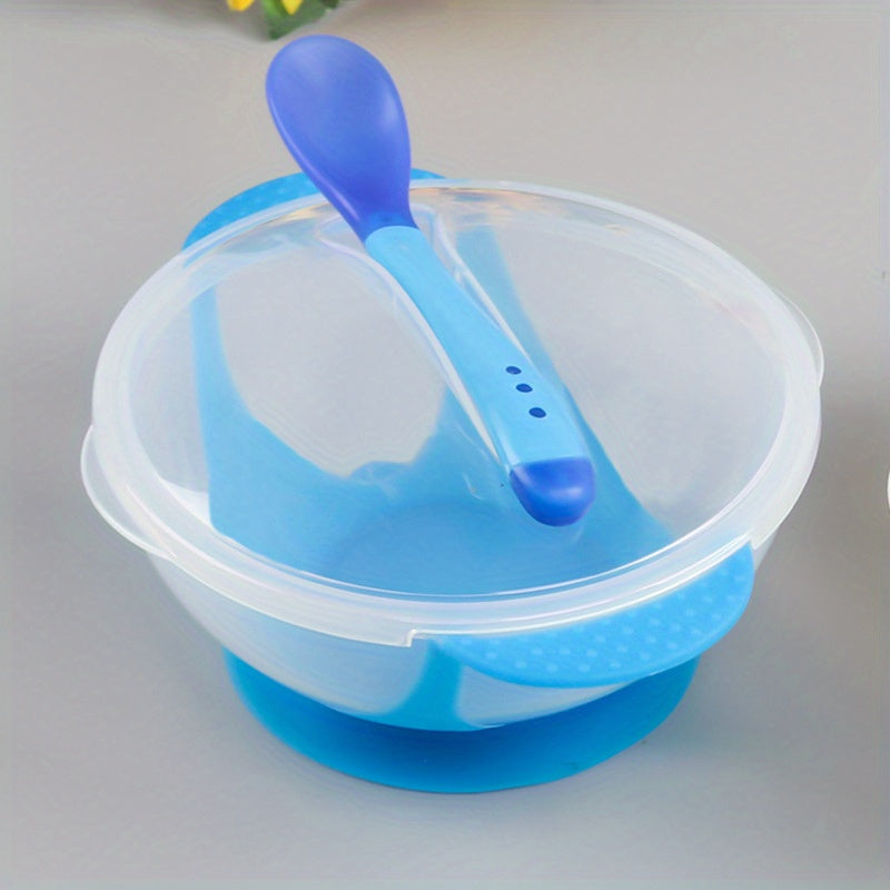 Temperature Sensitive Spoon Baby Bowl with Suction Cup
