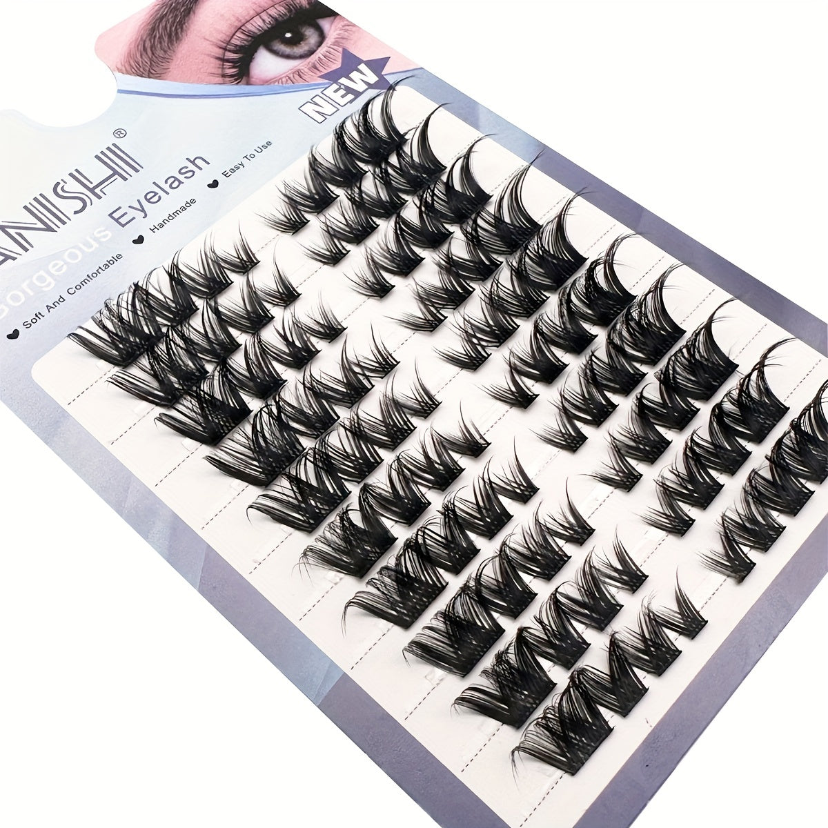 Cat Eye Lashes Natural DIY Eyelash Extensions Kit D Curling Volume Individual Ey