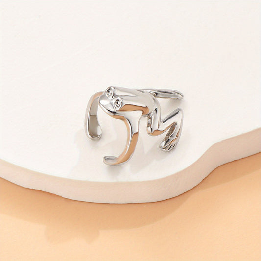 Retro Goth Style Silvery Frog Ear Cuff Copper Jewelry