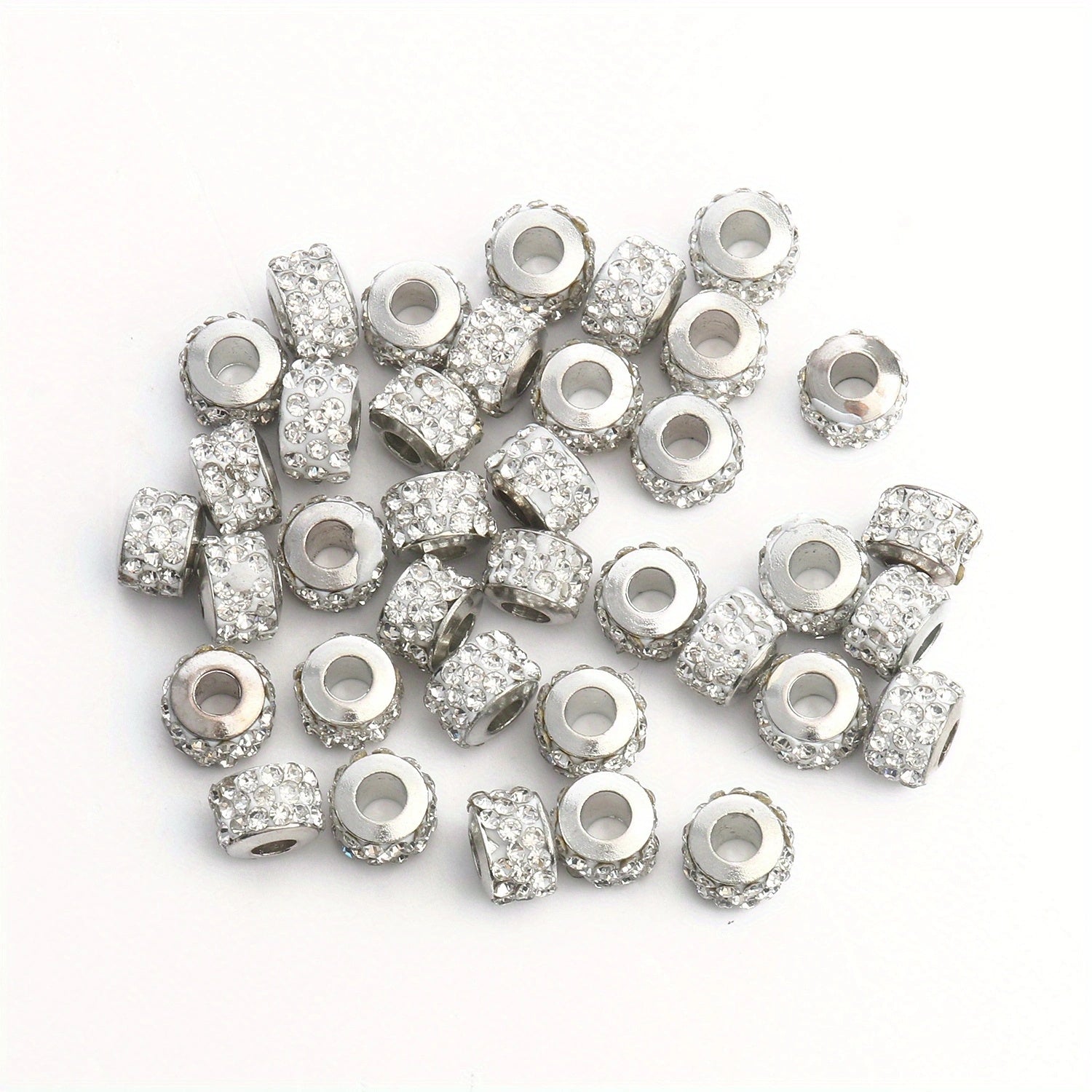 7x5mm Rhinestone Spacer Beads Pave Crystal Clay for Charms Jewelry