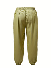  Solid High Rise Jogger Trousers