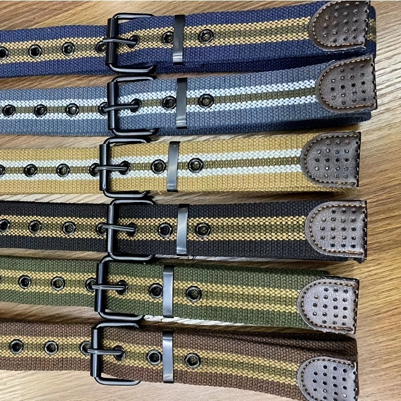 Men's Pin Buttoned Pants + Canvas Belt Outdoor Sports Business