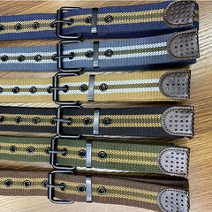 Men's Pin Buttoned Pants + Canvas Belt Outdoor Sports Business