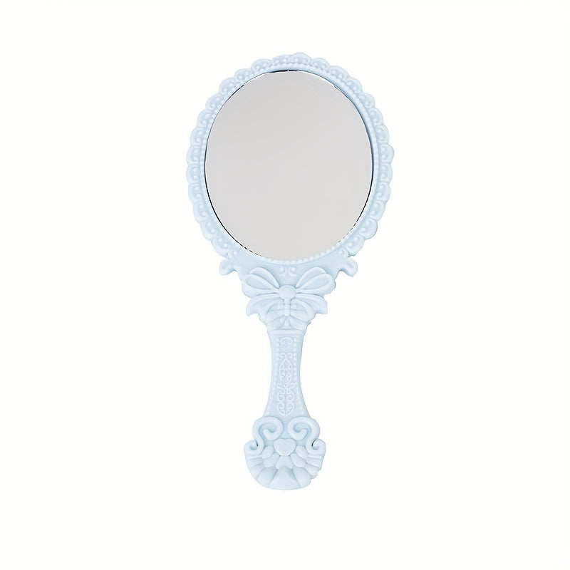 Vintage Handheld Mirror with Handle - Makeup Travel Vanity - Girls Women