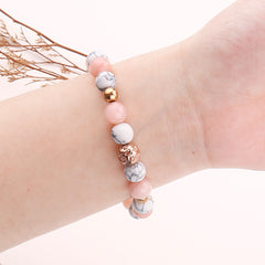 Rose Quartz Beaded Chakra Bracelet Gemstone Healing Crystal Jewelry