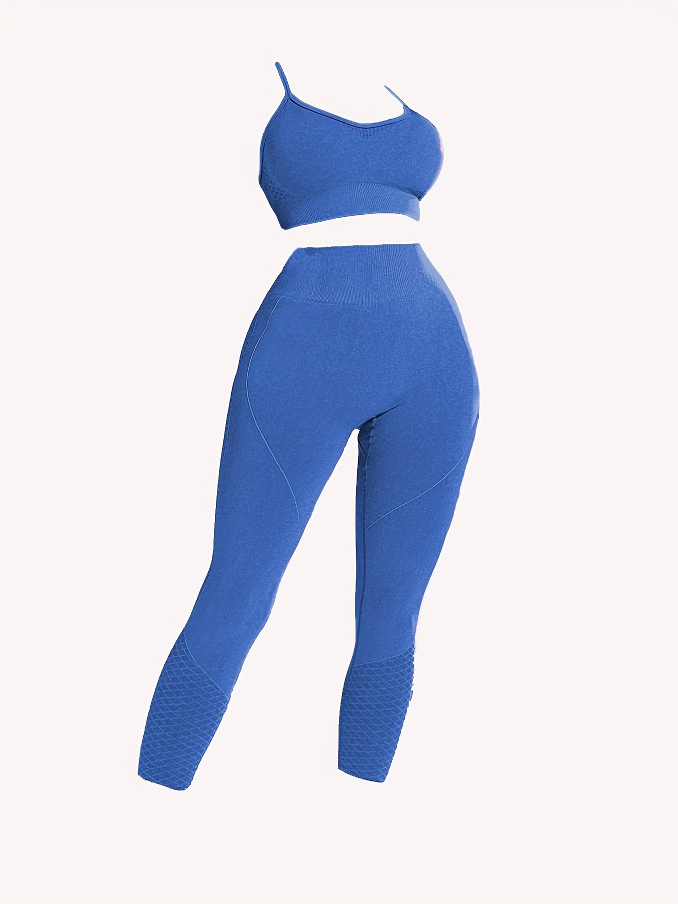 Argyle Pattern Cami Bras & Butt Lifting Leggings 2pcs Set