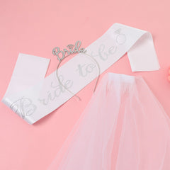 Bachelorette Party Bridal Crown Veil Set