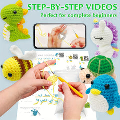Complete Crochet Kit for Adults - Animal Crochet Set with Instructions