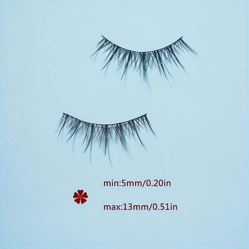 5 Pairs Fairy Tip Tail Cross False Eyelashes Natural Look Reusable Thick Long