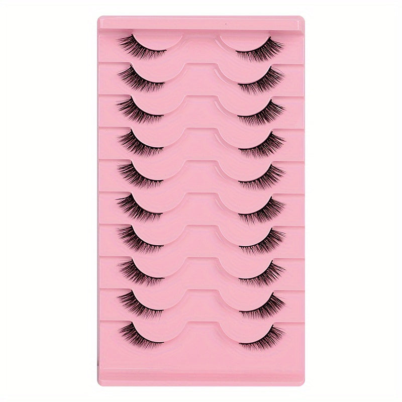 10 Pairs Fox Eye Style Natural False Eyelashes