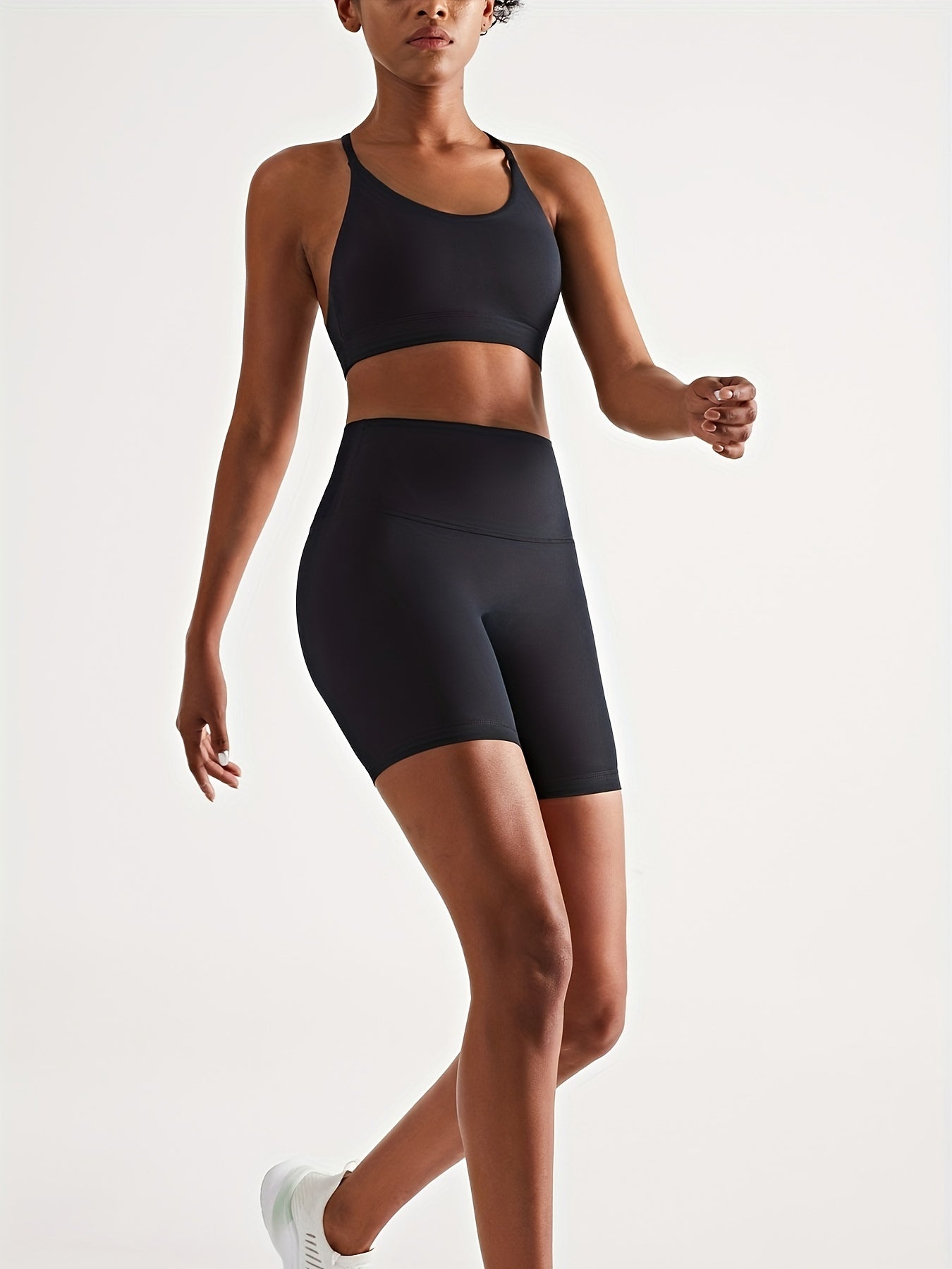 High Waist Yoga Shorts Slim Fit Butt Lifting Mid Stretch Sports Shorts