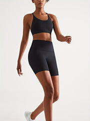 High Waist Yoga Shorts Slim Fit Butt Lifting Mid Stretch Sports Shorts