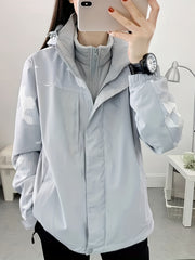 3 in 1 Solid Punch Jacket Casual Waterproof Windproof Jacket