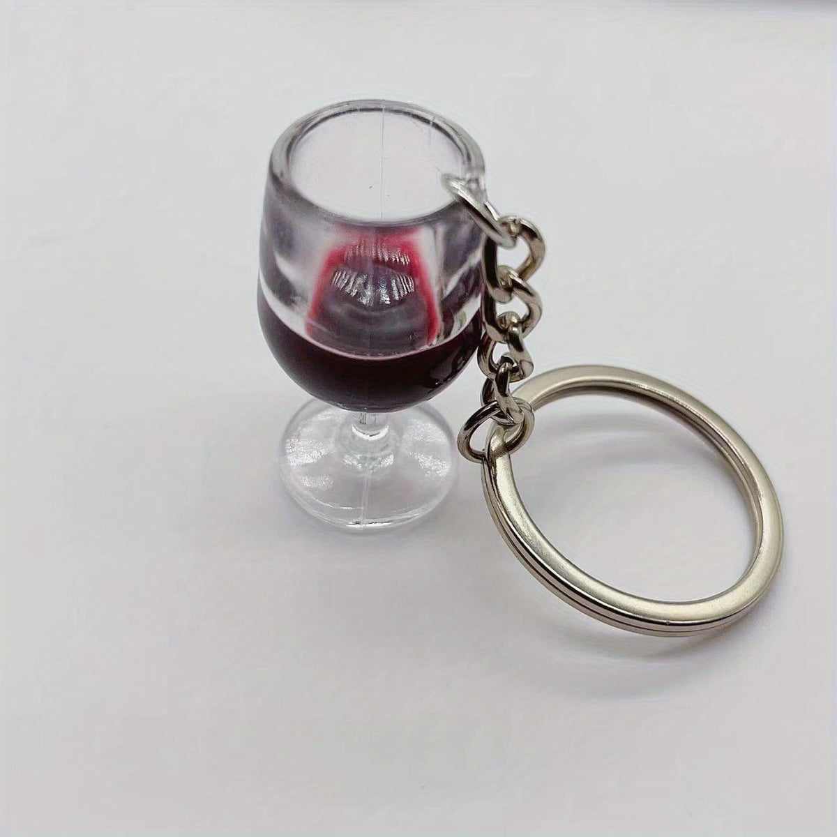 Resin Red Wine Cup Keychain Novelty Charm Pendant