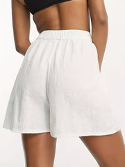 Summer Women's Elastic Waist Solid Shorts Casual Every Shorts