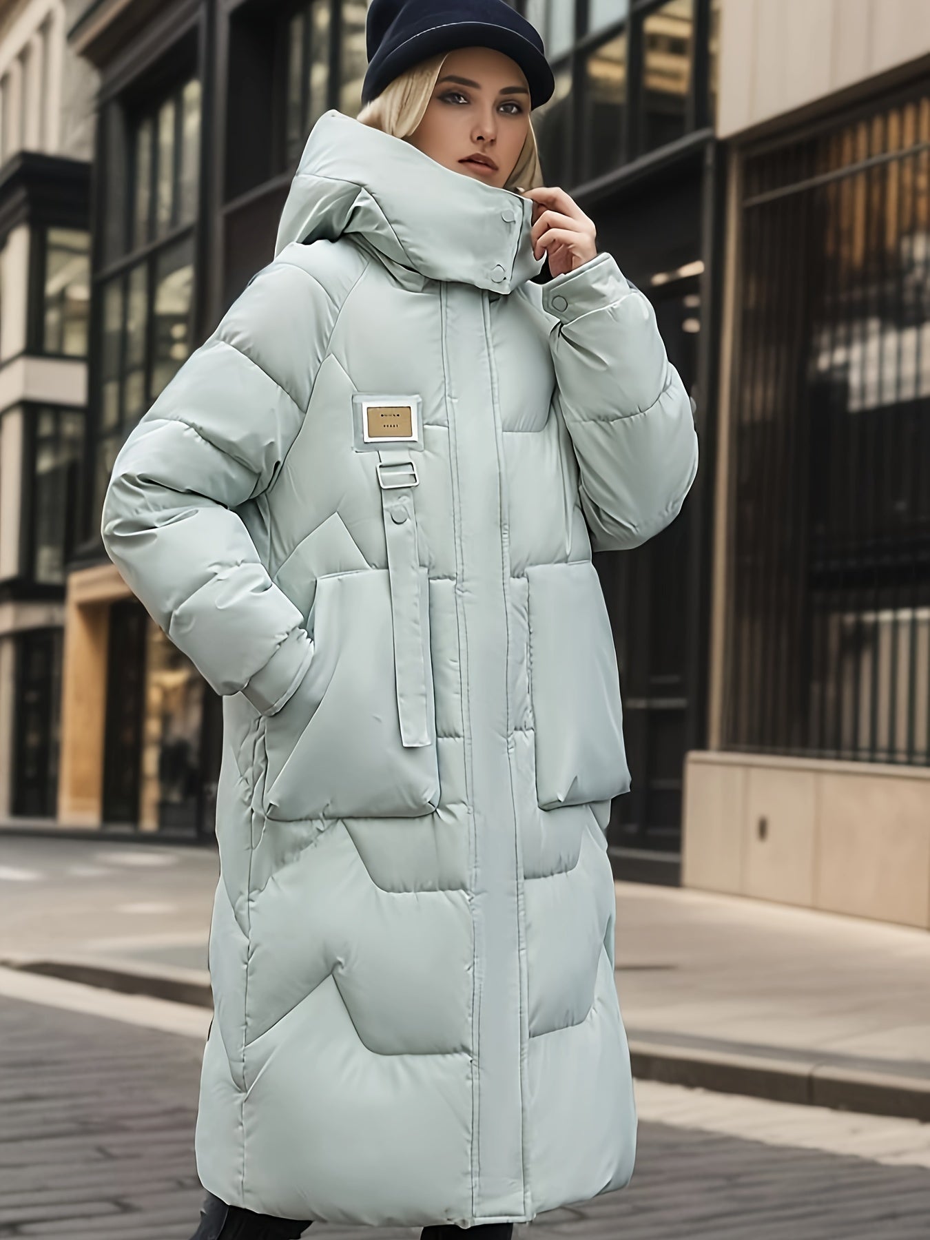Women's Long Puffer Jacket Hood Winter Warm Outdoor Coat