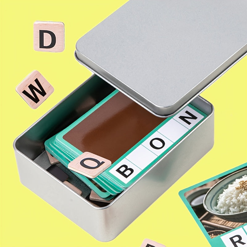 Magnetic Puzzle Game Box with 26 Letters & Vocabulary Cards