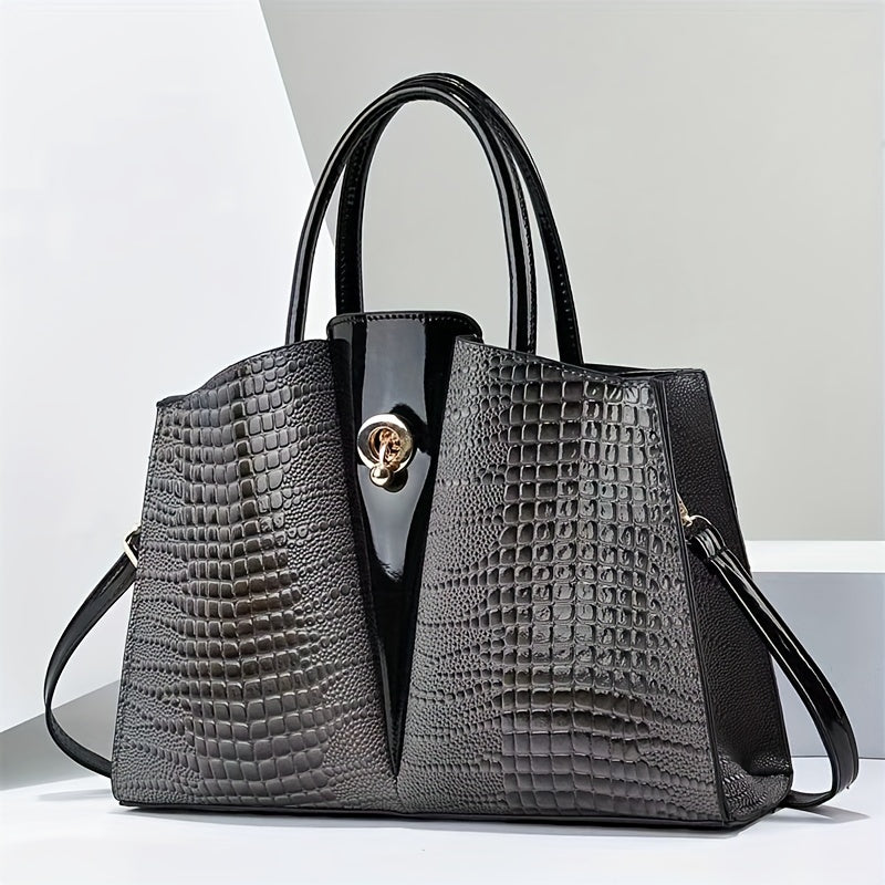 Crocodile Pattern Large Capacity Handbag Briefcase