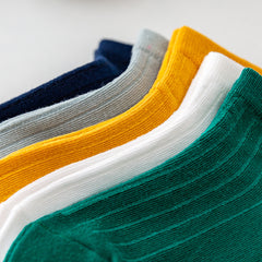 5 Boys Solid Cotton Socks Pack