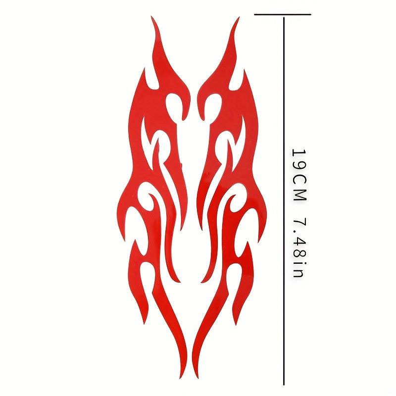Flame Car Sticker Set for Bumper Hood Rearview Mirror Head Cover Scratches