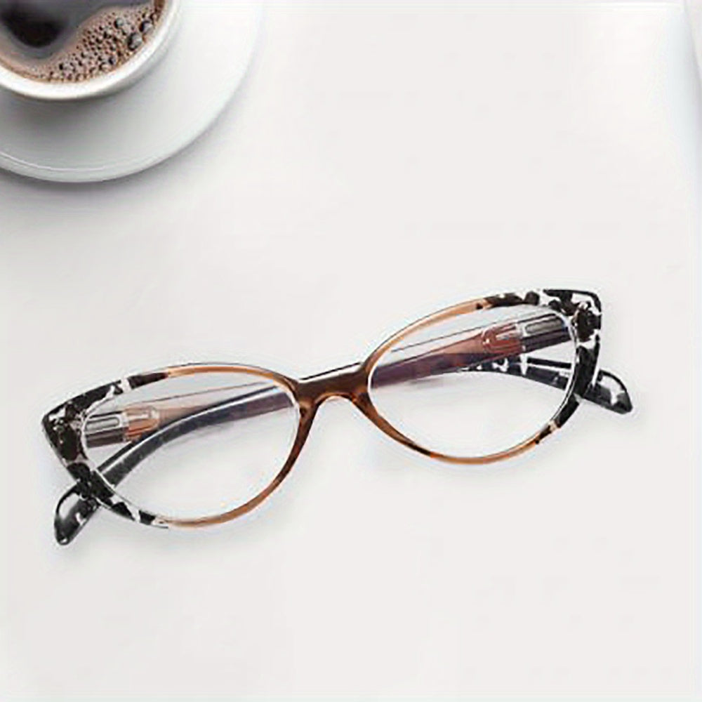 Cat Eye Reading Glasses Women Light Blocking Readers Spring Hinge Anti Glare UV