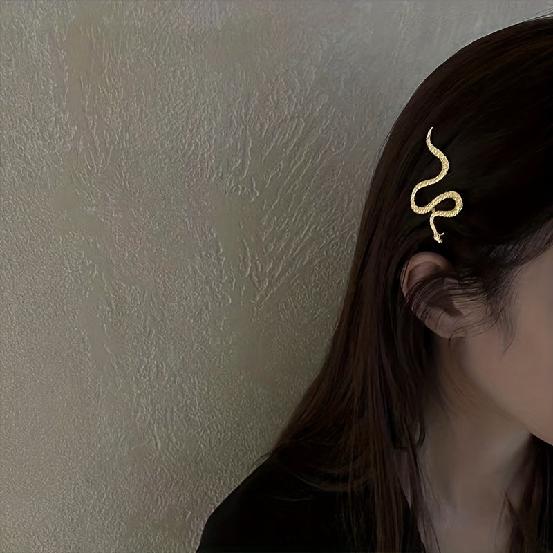 Metal Golden Snake Hair Clip Non-slip Bangs Clip