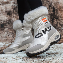 Women's Patchwork Snow Boots Faux Fur Lined Anti Slip Winter Boots