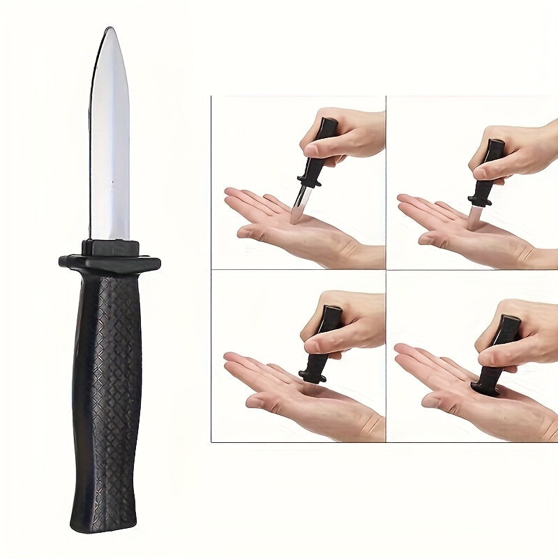 5pcs Retractable Plastic Knives Realistic Metal Blades & Textured Ha