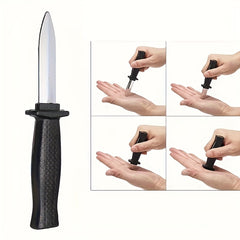 5pcs Retractable Plastic Knives Realistic Metal Blades & Textured Ha