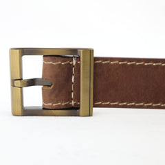 Antique Bronze Square Buckle Width 40mm Casual Leather Belt