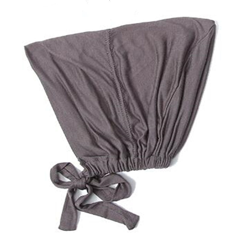Adjustable Inner Under Hijab Cap With Ties Back Under Scarf Solid Bonnet Caps