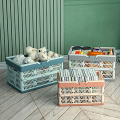 Large Foldable Plastic Storage Box - Ideal for Home Office and Outdoor Use