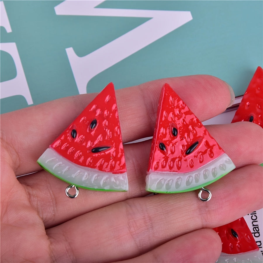 7Pcs Watermelon Resin Decoration Pendant DIY Small Accessories