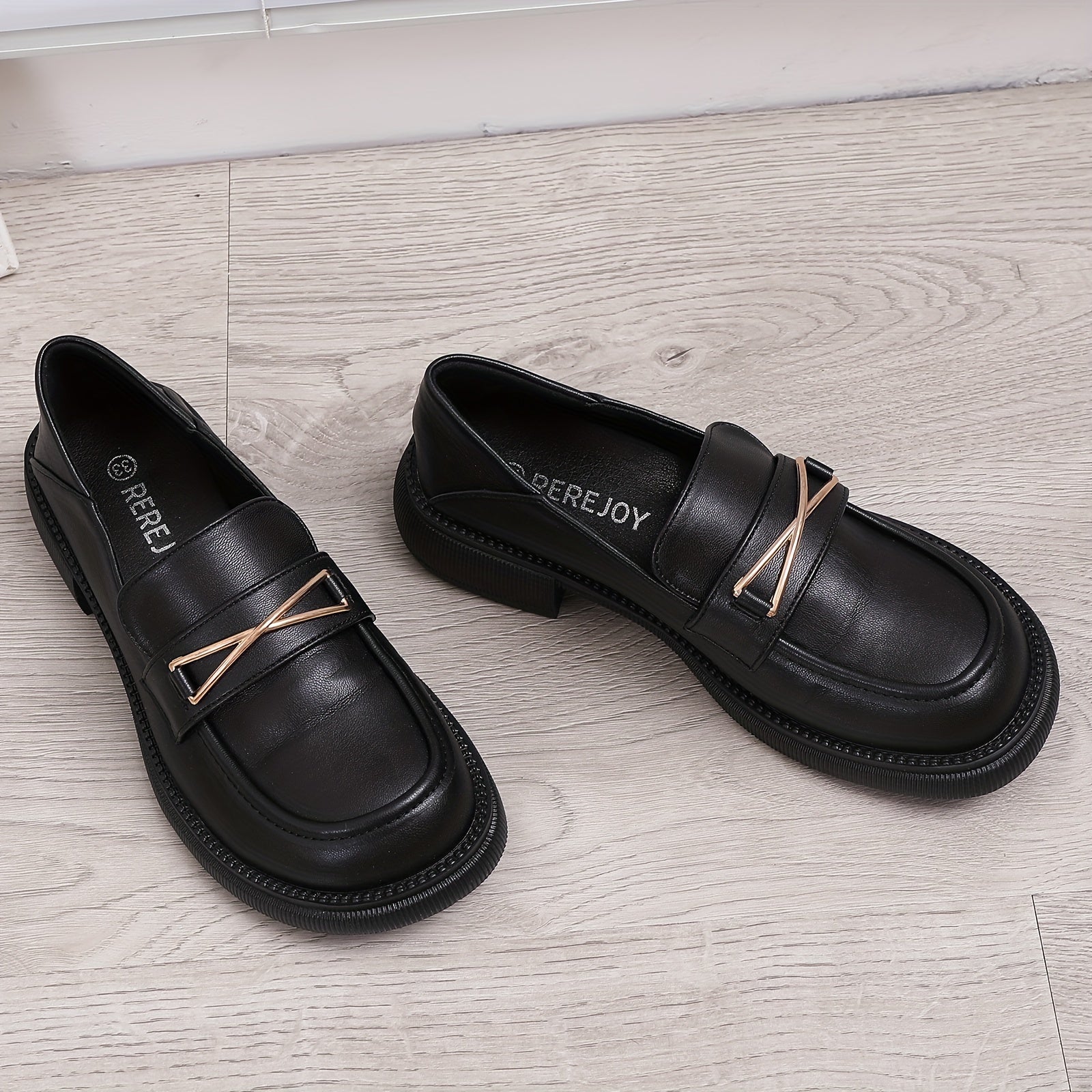 Geometric Decor Loafers Retro Slip-On Oxford Shoes