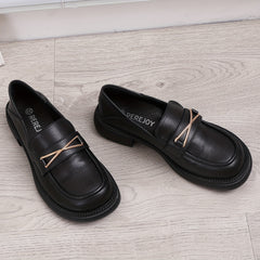 Geometric Decor Loafers Retro Slip-On Oxford Shoes