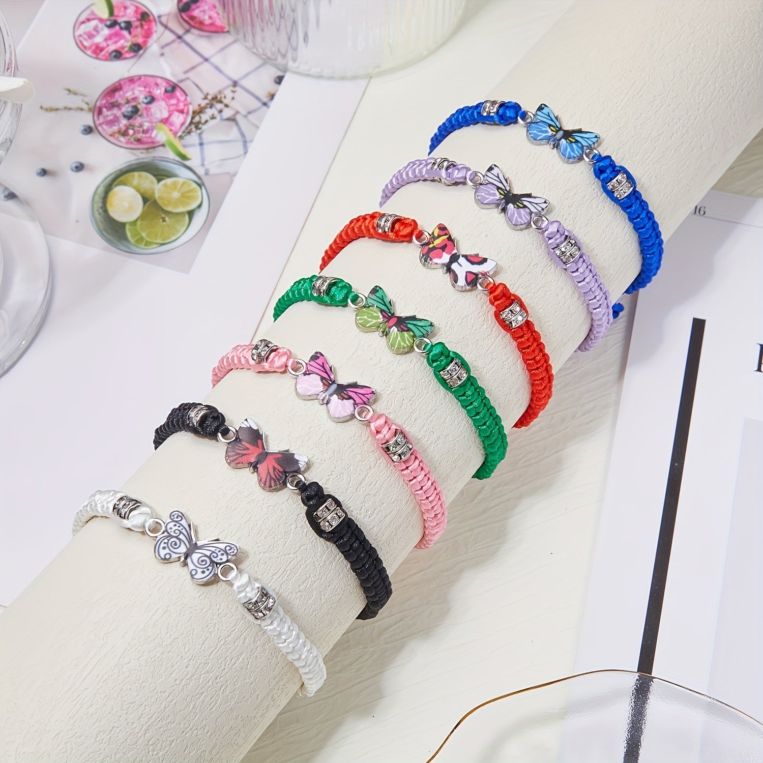 Butterfly Charm Rhinestones Adjustable Bracelet Boho Style