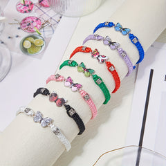 Butterfly Charm Rhinestones Adjustable Bracelet Boho Style