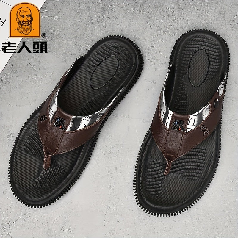 LAORENTOU Men's Non Slip Flip Flops Quick Drying Comfy Thong Sandals
