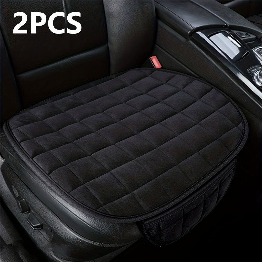 2pcs Winter Car Seat Cover Cushion Anti-slip Front Chair Pad
