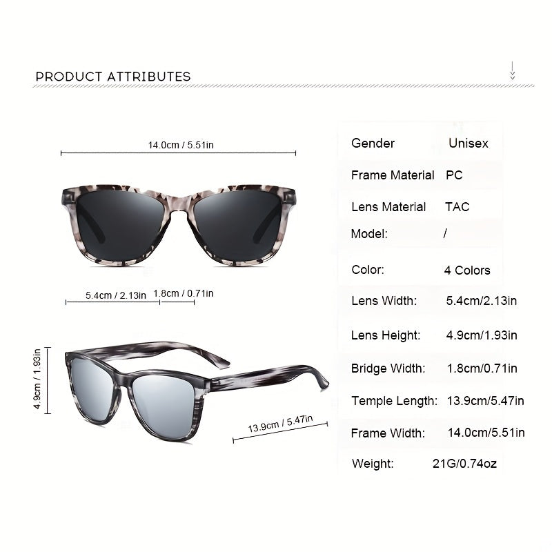 Polarized Men's Square Sunglasses UV400 Protection
