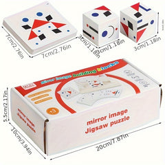 Wooden Mirrored Building Block Game with 20 Double Sided Cards