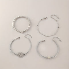 Bohemian Heart Golden Chain Bracelets Set 4pcs