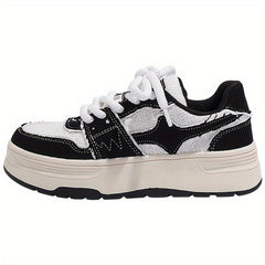 Women's Star Pattern Lace-up Skate Shoes Retro Sports Sneakers