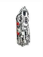  Pop Art Print Long Sleeve Blazer