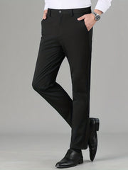 Men's Formal Solid Stretch Dress Pants for Fall Winter Business