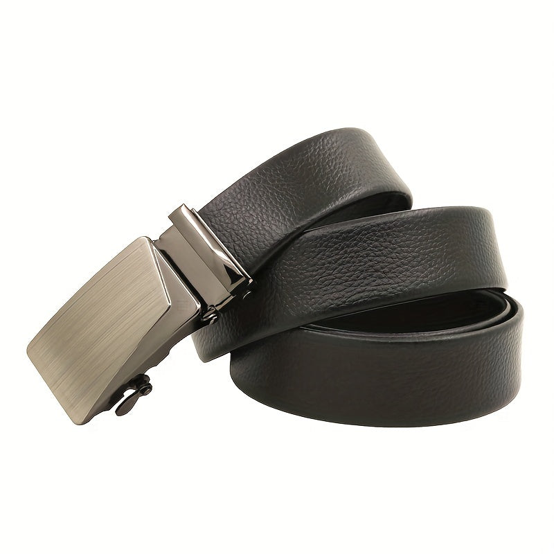 Automatic Slider Gunmetal Buckle Business Casual Belt for Men