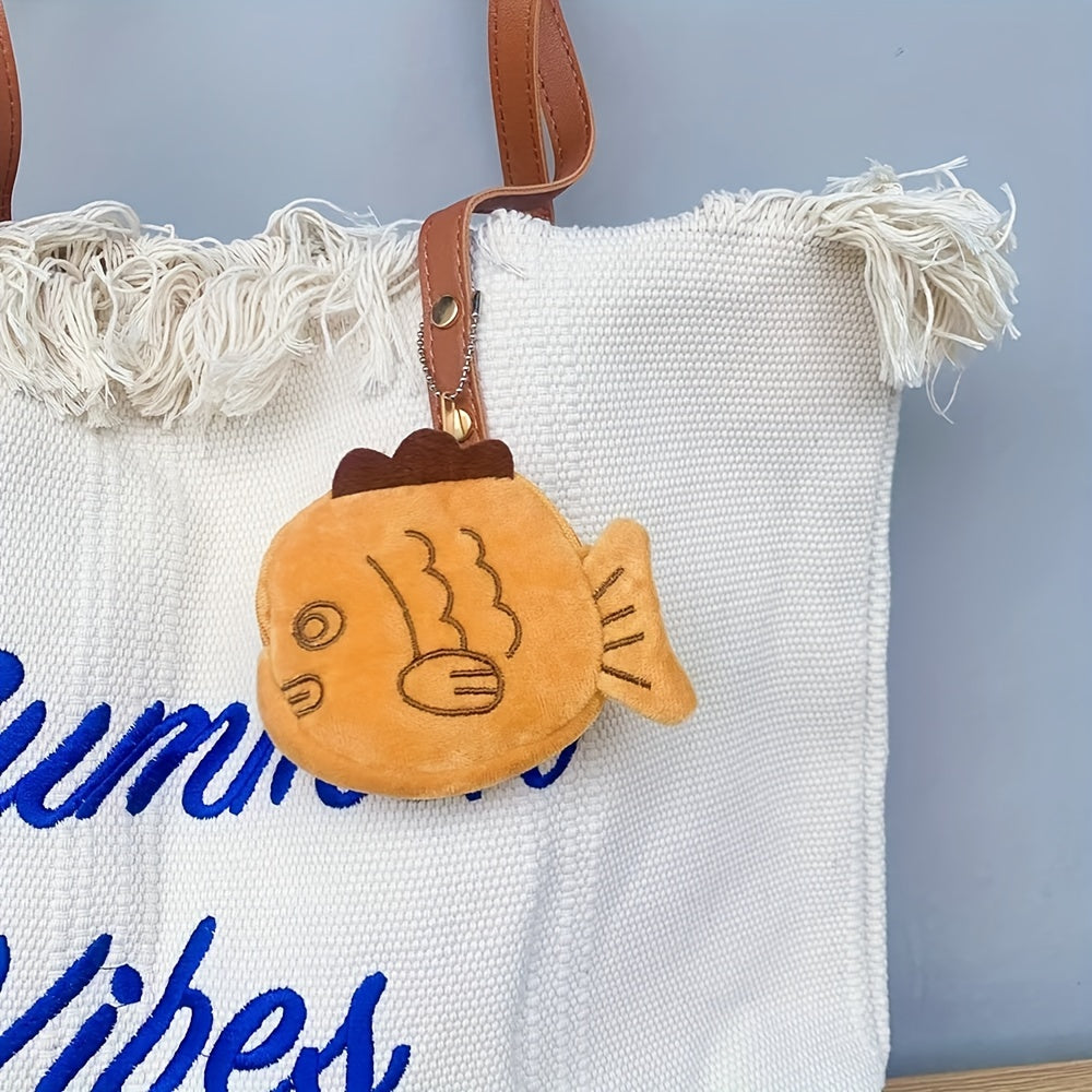 Mini Fish Coin Purse Plush Keychain Bag Zipper Cosmetic Bag