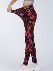 Heart Print High Waist Cropped Pants